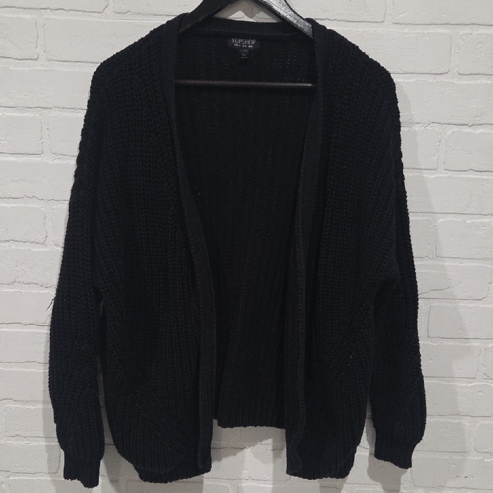 Topshop Black Textured Sweater